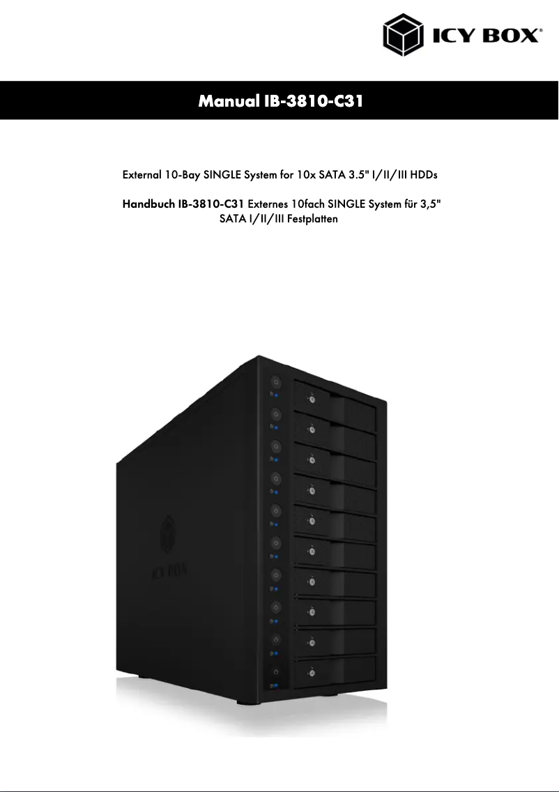 Page 1 of the manual User Manual Icy Box IB-3810-C31