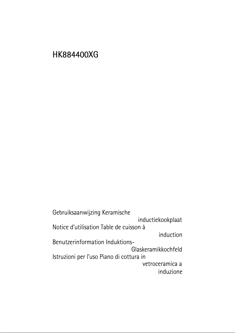 First page image of the manual for HK884400XG