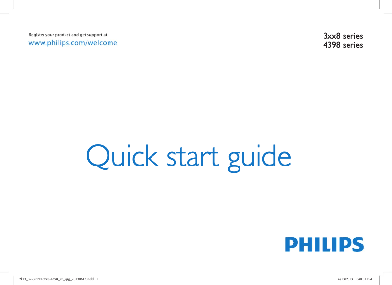 First page image of the manual for 32PFL3168T