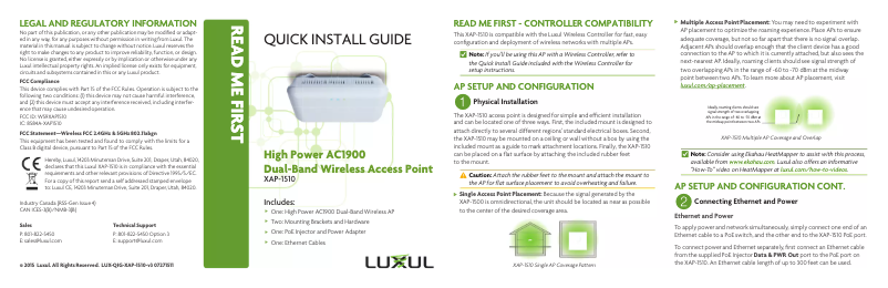 First page image of the manual for XAP-1510