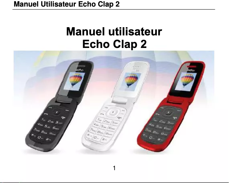 Page 1 of the manual User Manual Echo Clap 2