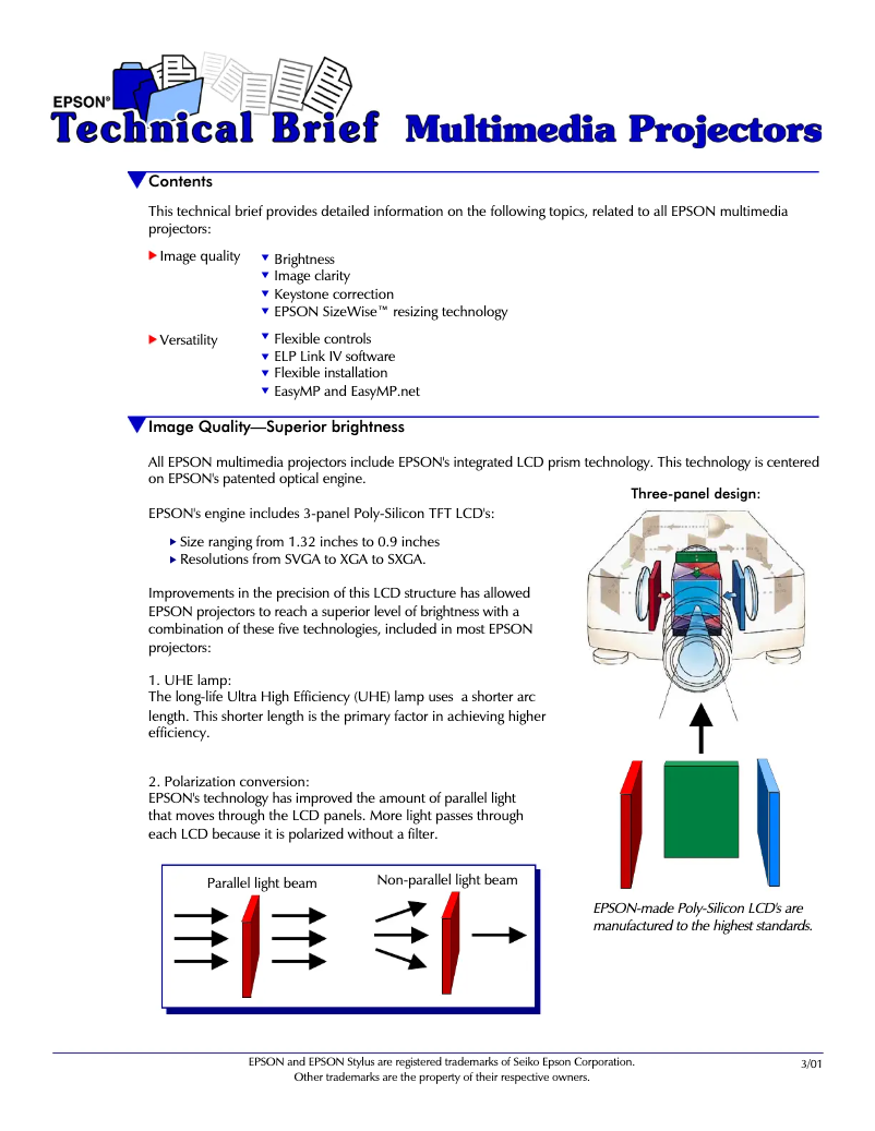 Page 1 de la notice Manuel utilisateur Epson PowerLite 7700p