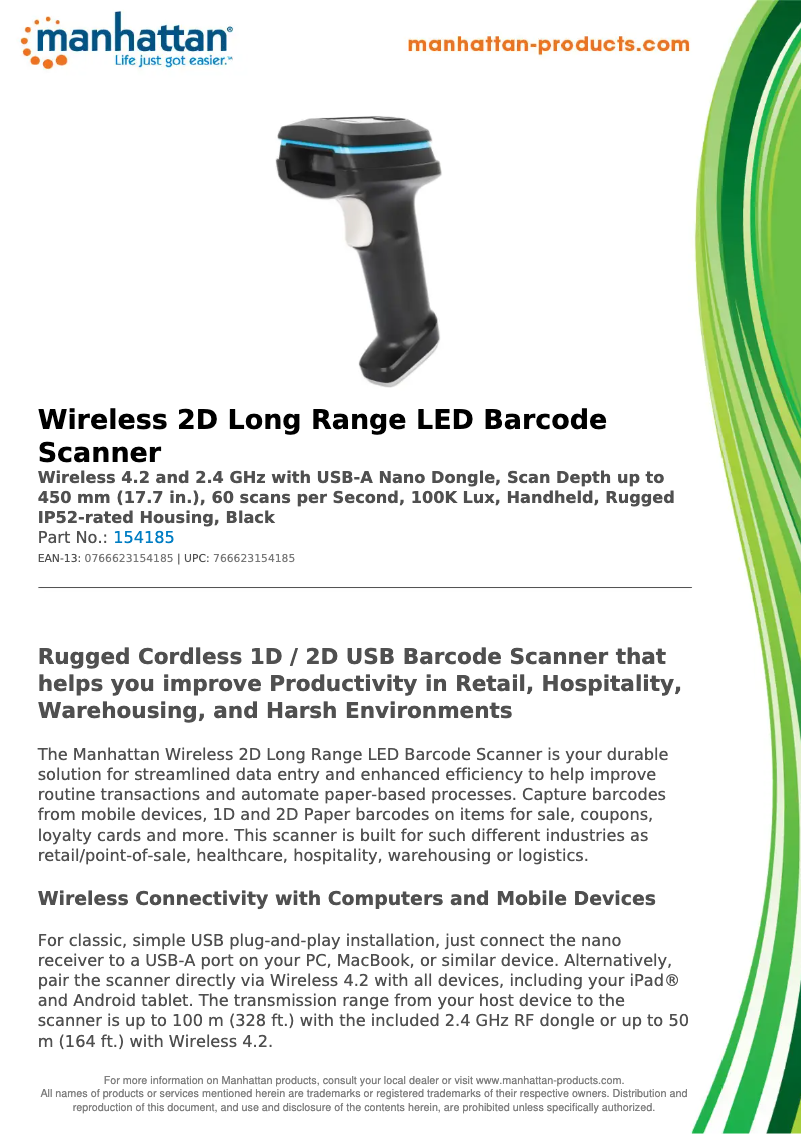 First page image of the manual for 154185