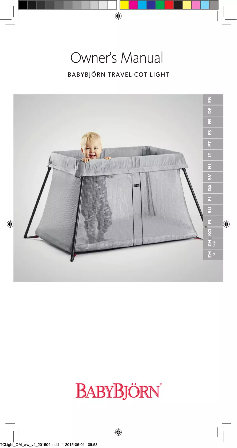 First page image of the manual for Travel Cot Light