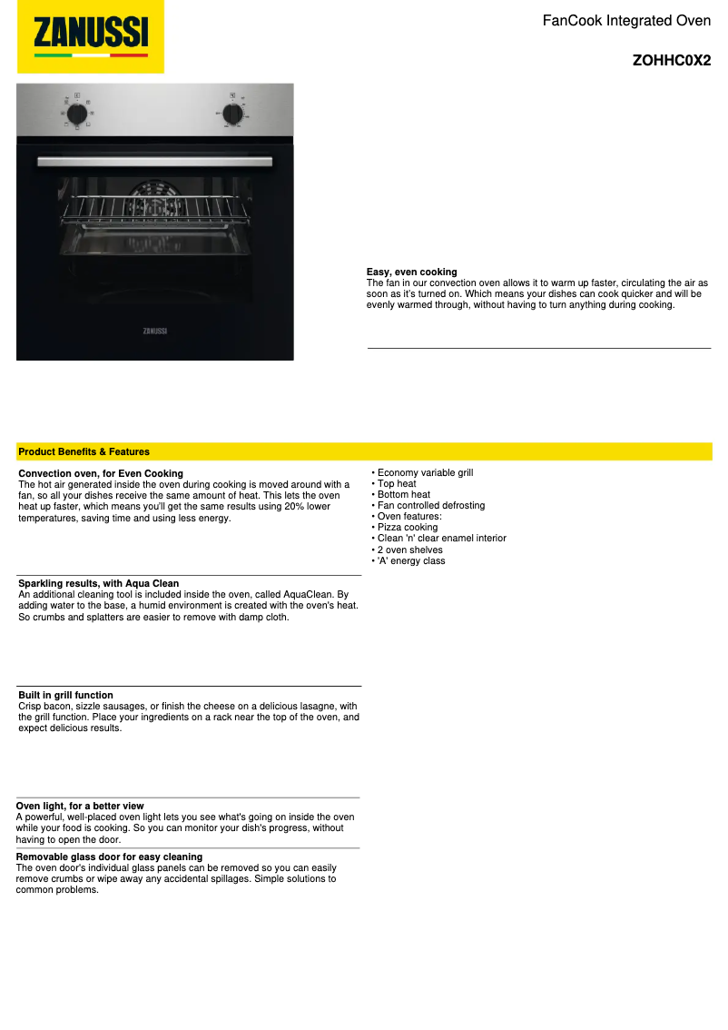 First page image of the manual for ZOHHC0X2