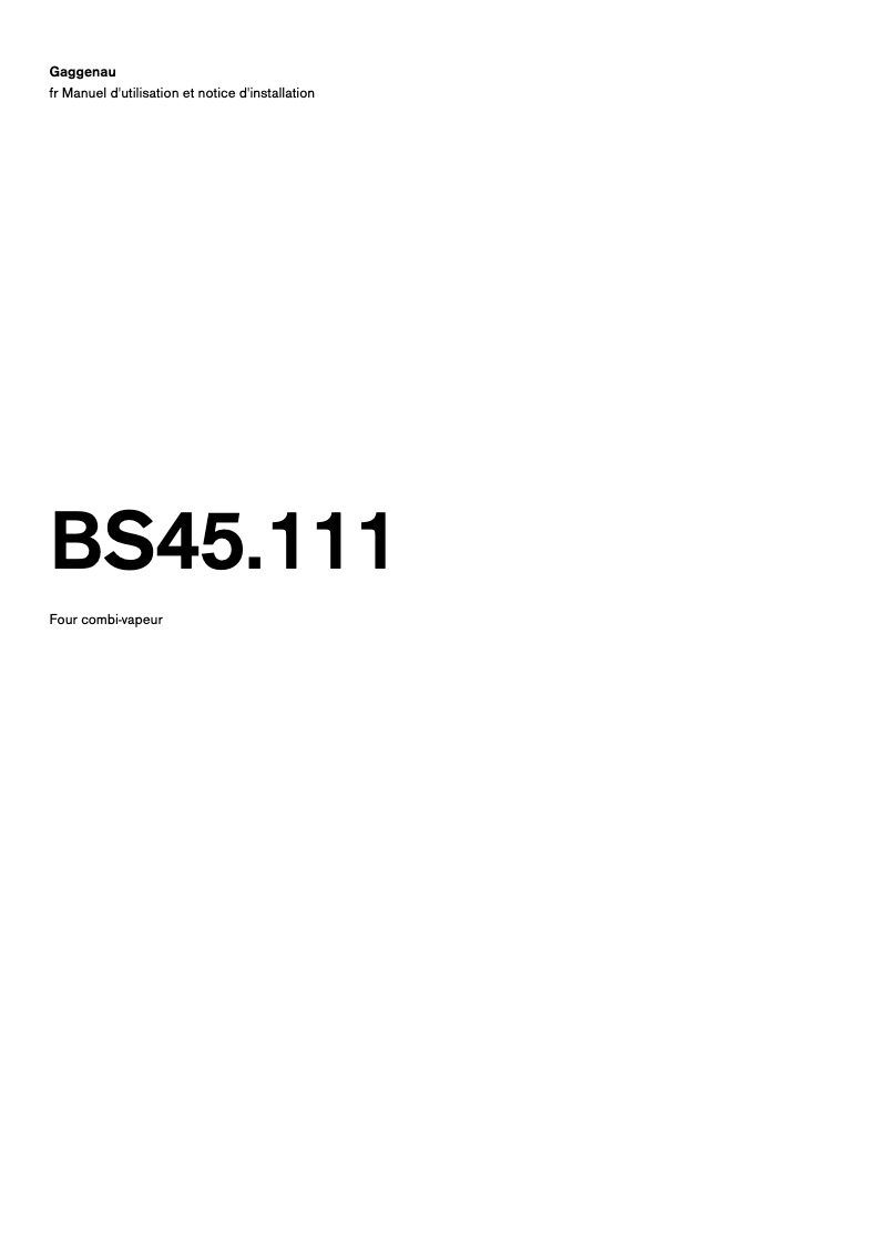 First page image of the manual for BS450111