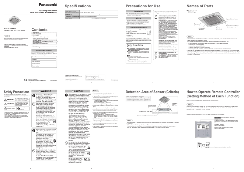 Page 1 of the manual User Manual Panasonic CZ-KPU3A