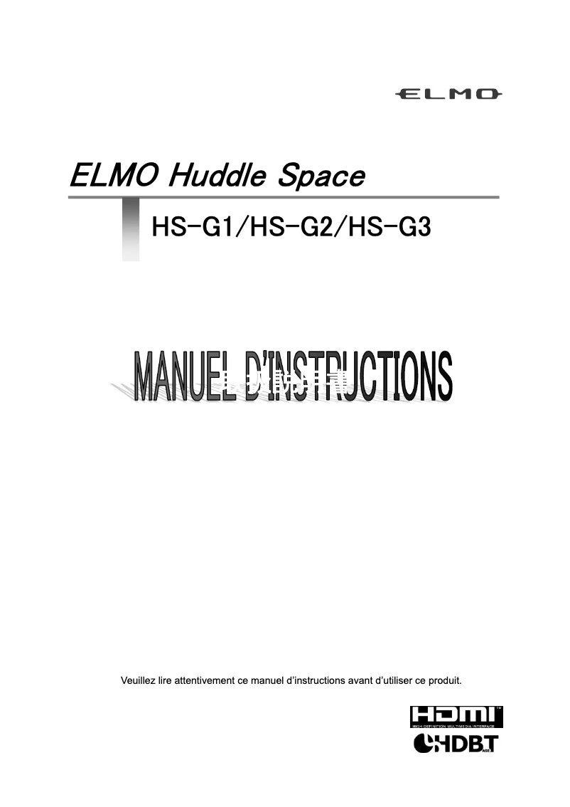 First page image of the manual for Huddle Space HS-G1