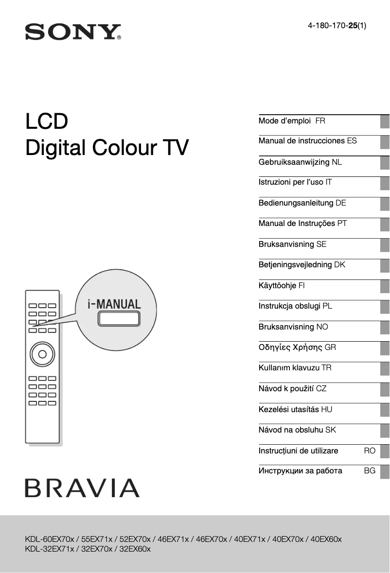 Page 1 of the manual User Manual Sony Bravia KDL-46EX713