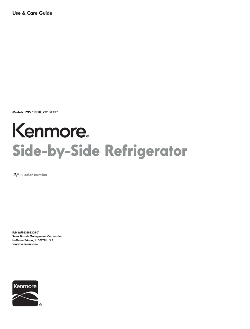 Page 1 of the manual User Manual Kenmore 51733