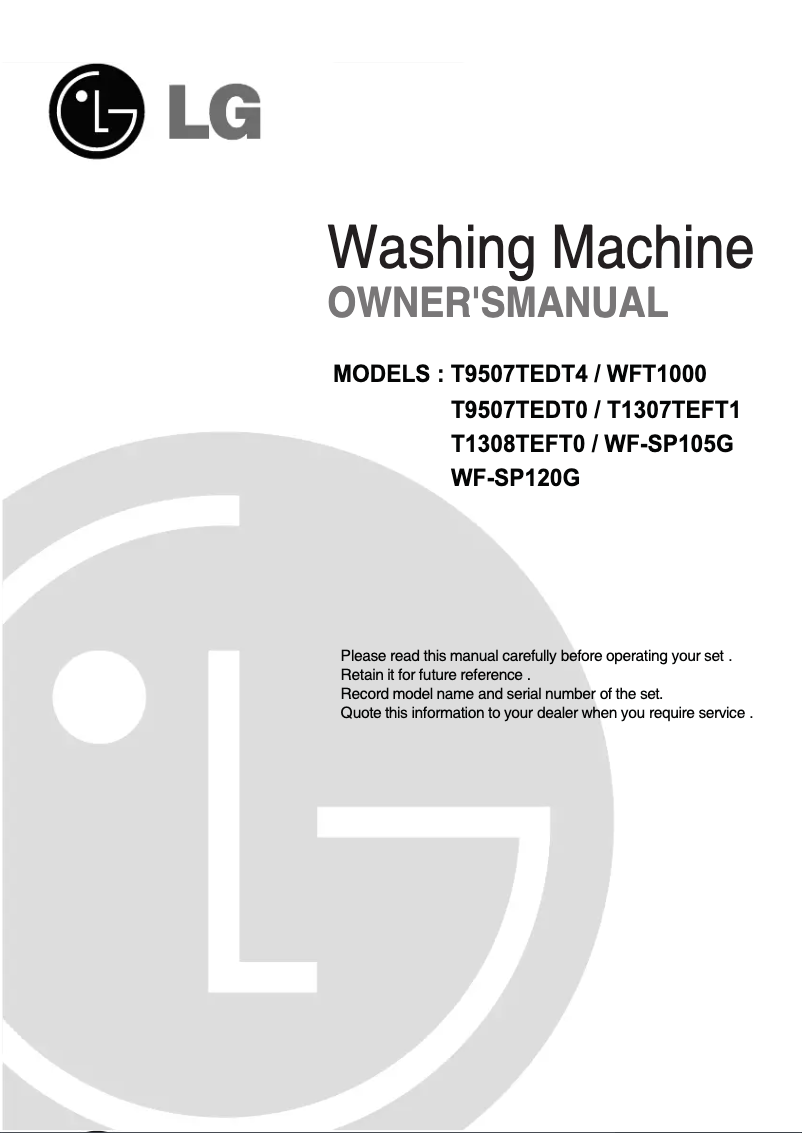 First page image of the manual for WF-SP120G