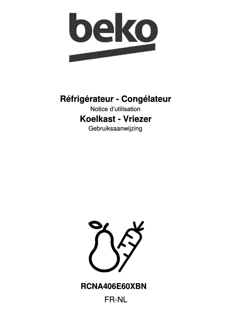 Page 1 of the manual User Manual Beko RCNA406E60XBN