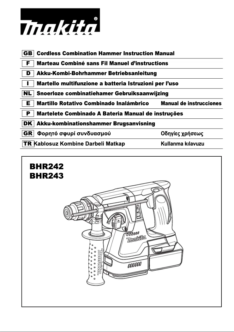 Page 1 of the manual User Manual Makita BHR243RFE