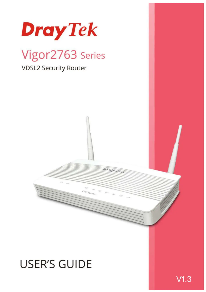 Page 1 of the manual User Manual Draytek Vigor 2763