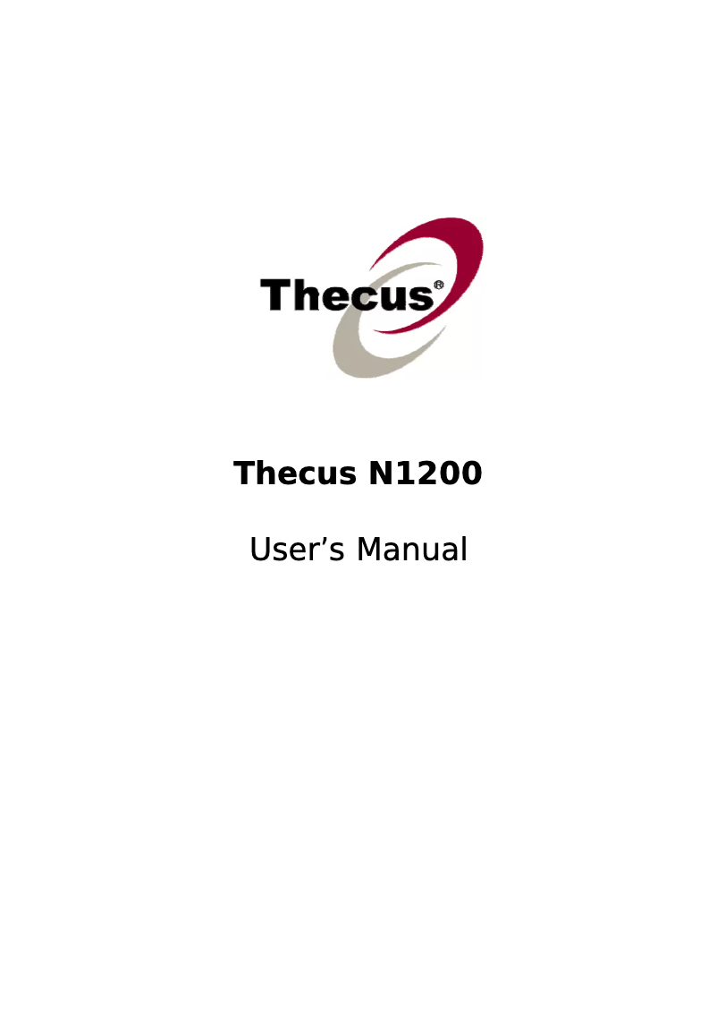 Page 1 de la notice Manuel utilisateur Thecus N1200