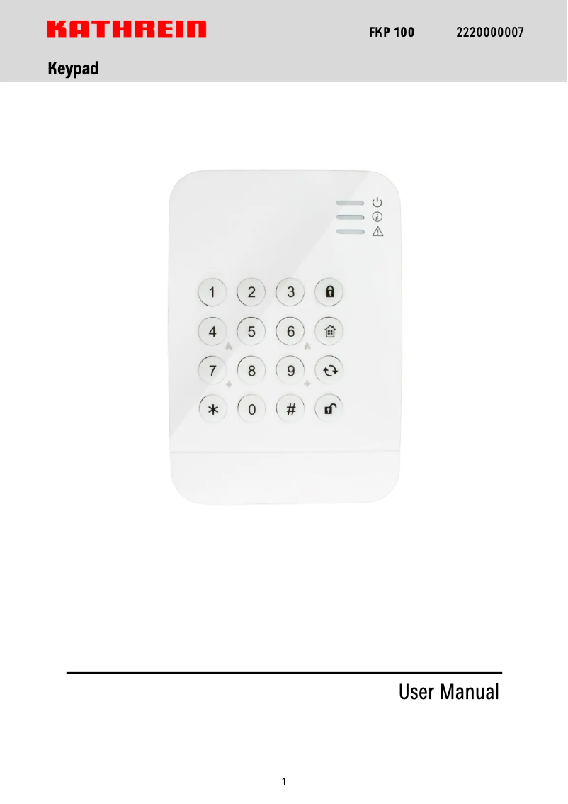 First page image of the manual for FKP 100