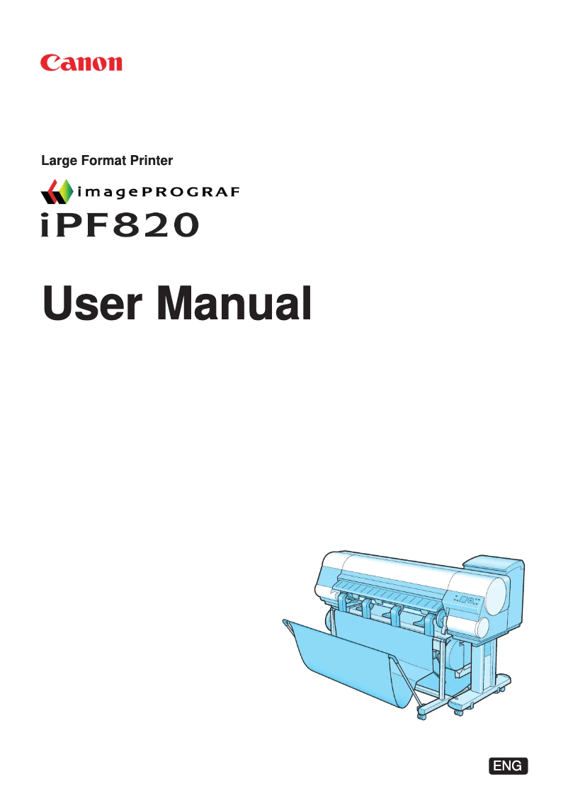 First page image of the manual for imagePROGRAF iPF820 PRO