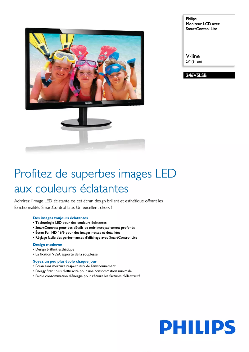 First page image of the manual for V-Line 246V5LSB