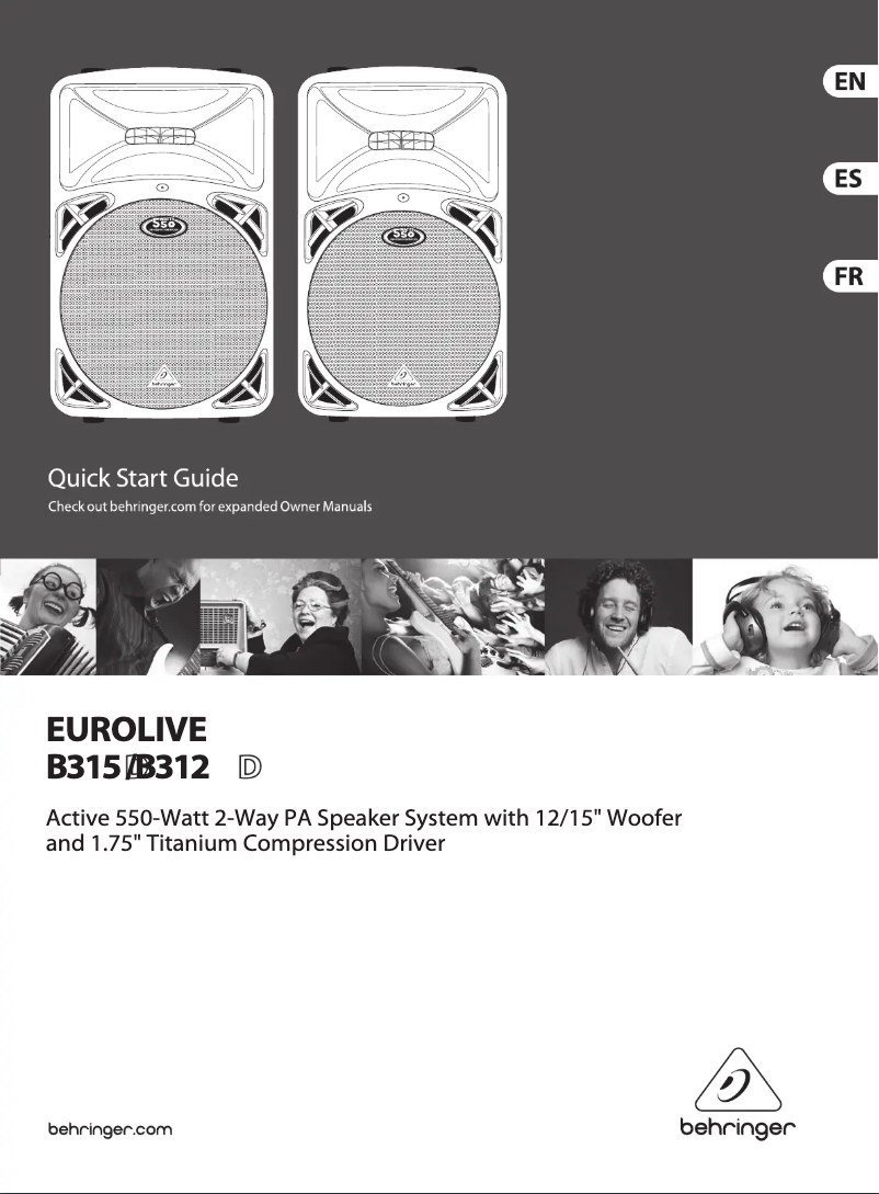 Page 1 of the manual Quick Start Guide Behringer Eurolive B315D