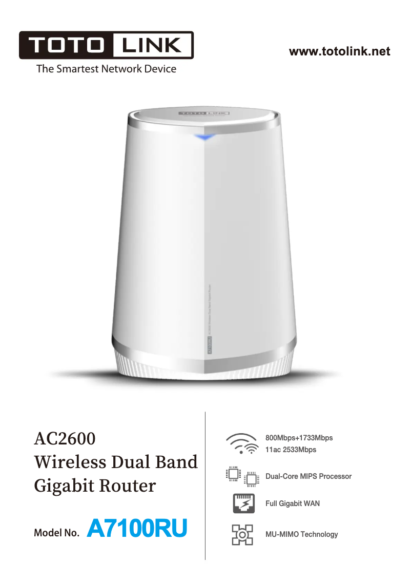 First page image of the manual for A7100RU