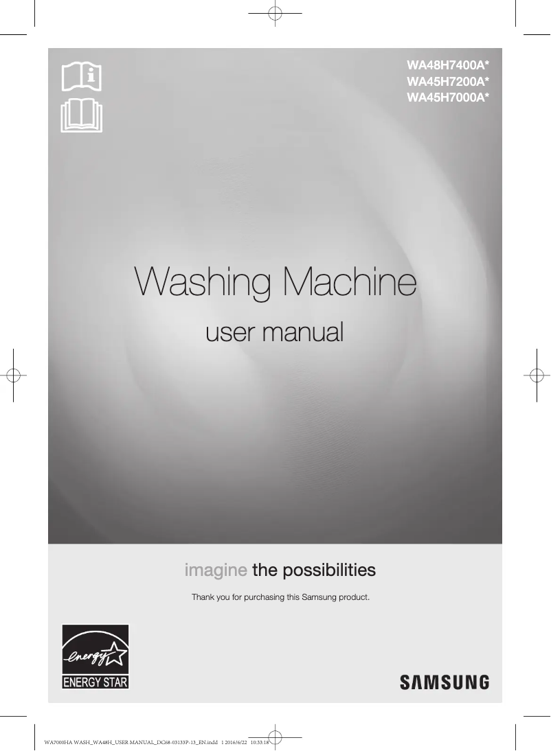 First page image of the manual for WA45H7200AW