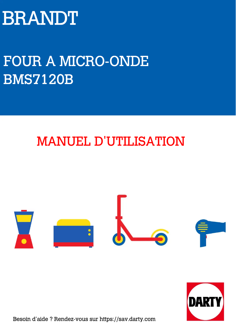 Page 1 de la notice Manuel utilisateur Brandt BMS7120B