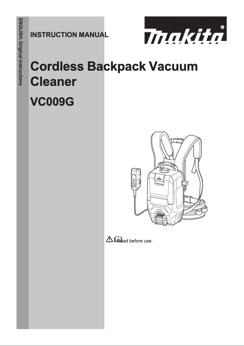 Page 1 of the manual User Manual Makita VC009GZ03