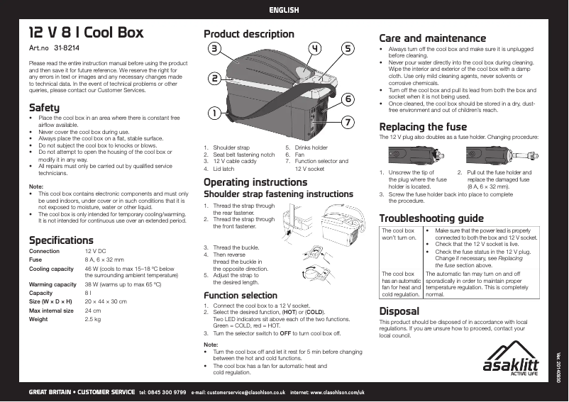 First page image of the manual for 31-8214