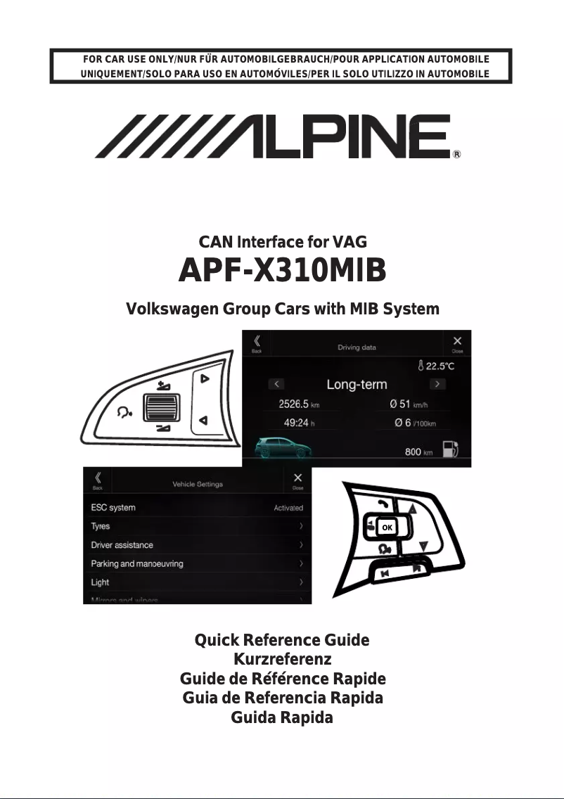 Page 1 of the manual User Manual Alpine APF-X310MIB