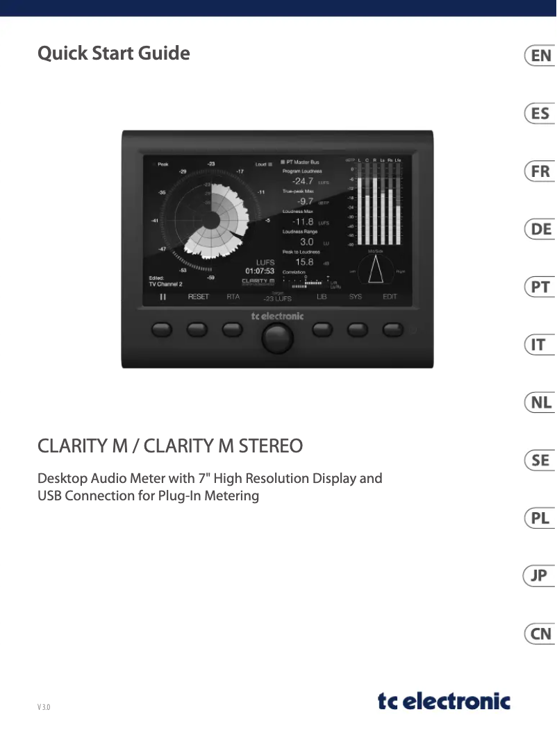 First page image of the manual for Clarity M