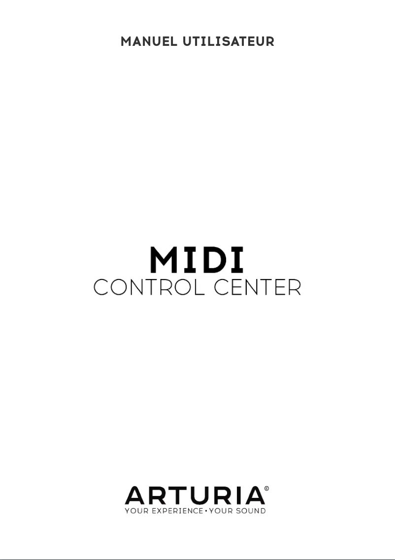 First page image of the manual for Midi Control Center
