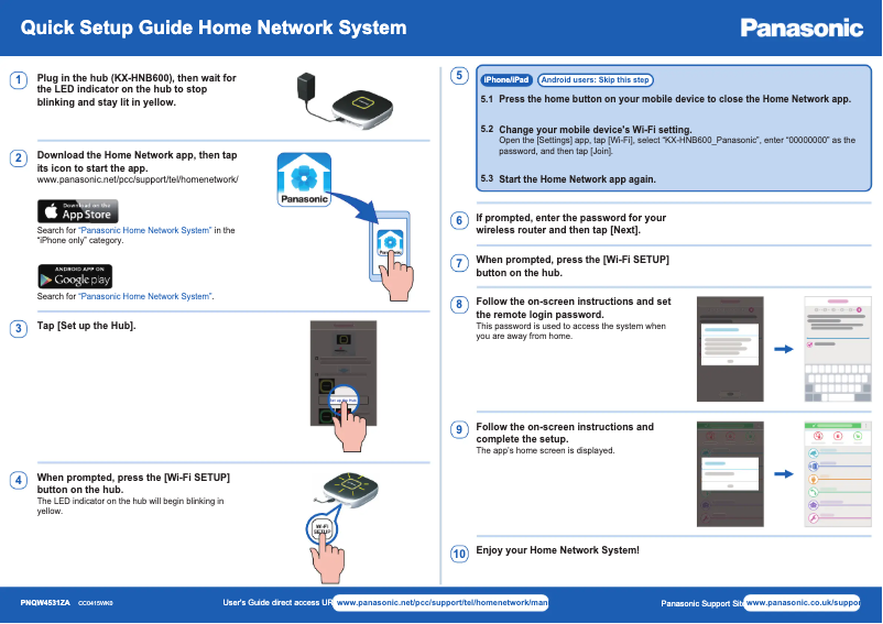 Page 1 of the manual Quick Start Guide Panasonic KX-HN6002