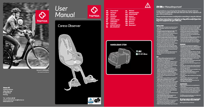 First page image of the manual for Observer