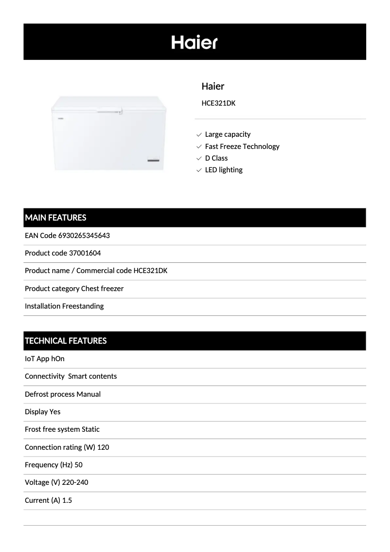 First page image of the manual for HCE321DK