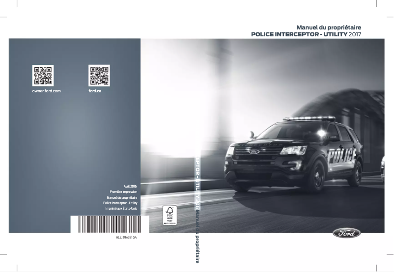 First page image of the manual for Police Interceptor Utility (2017)