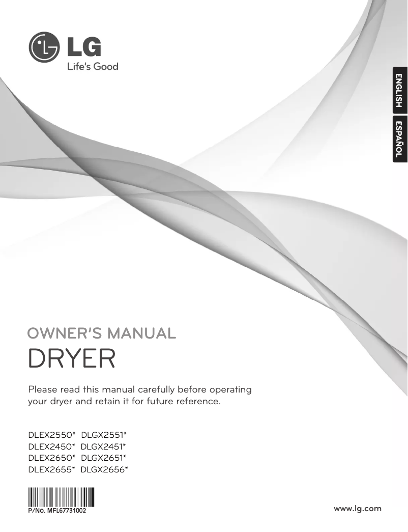 Page 1 of the manual User Manual LG DX2651V