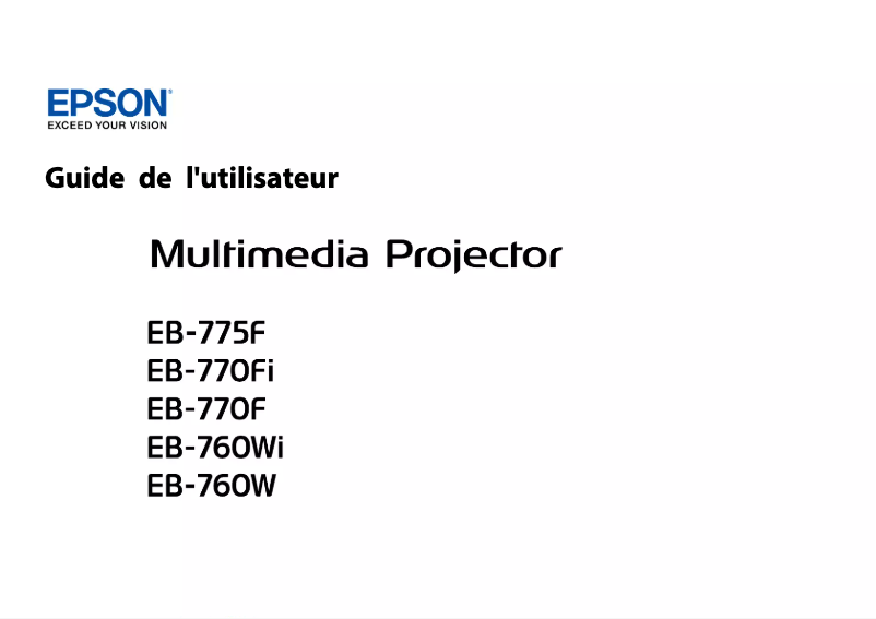 Image de la première page du manuel de l'appareil BrightLink EB-760Wi