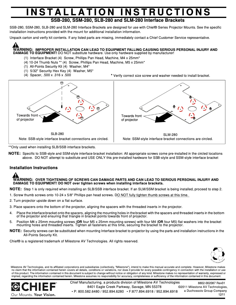 First page image of the manual for SLM280