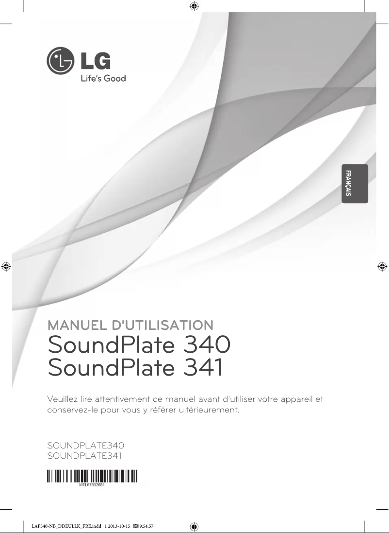 Page 1 of the manual User Manual LG SoundPlate LAP341