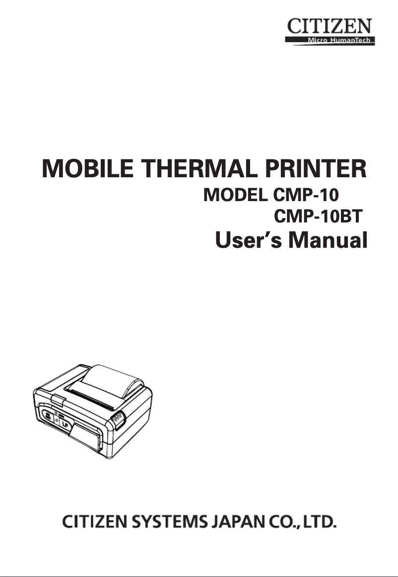 First page image of the manual for CMP-10BT