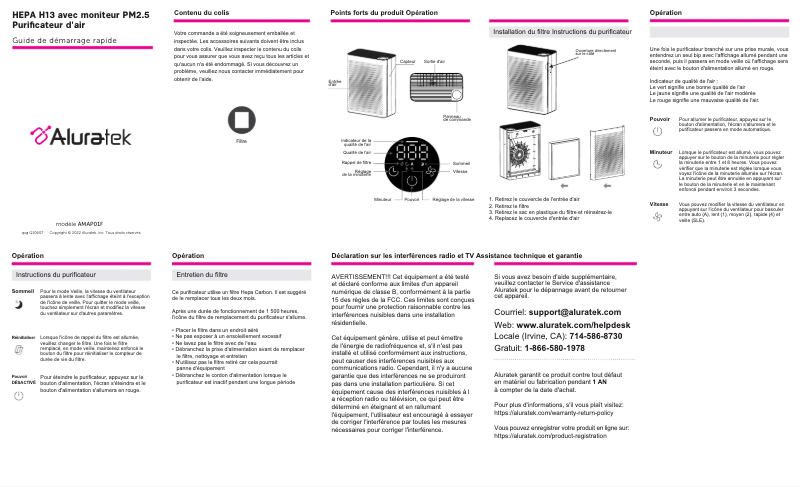 Page 1 of the manual User Manual Aluratek AMAP01F