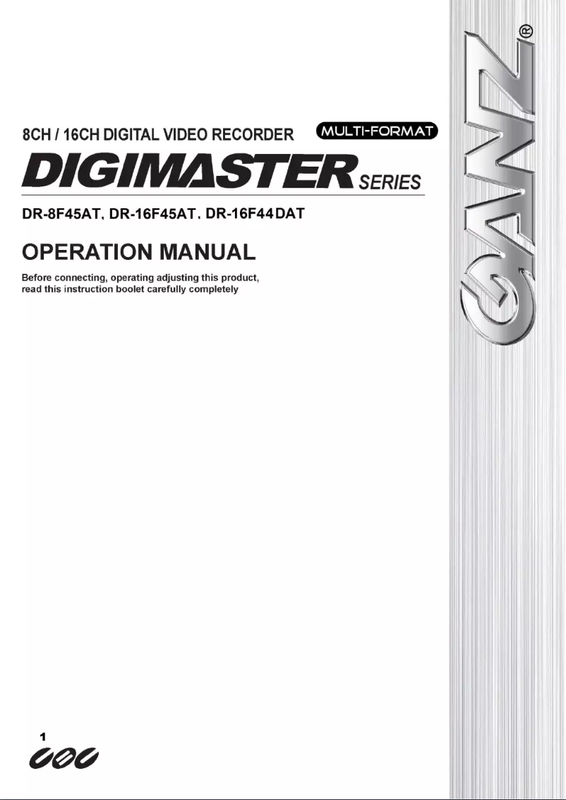 Page 1 of the manual User Manual Ganz Digimaster R-16F45AT
