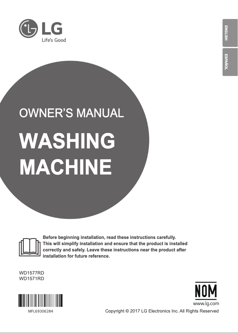 First page image of the manual for WD1571RD