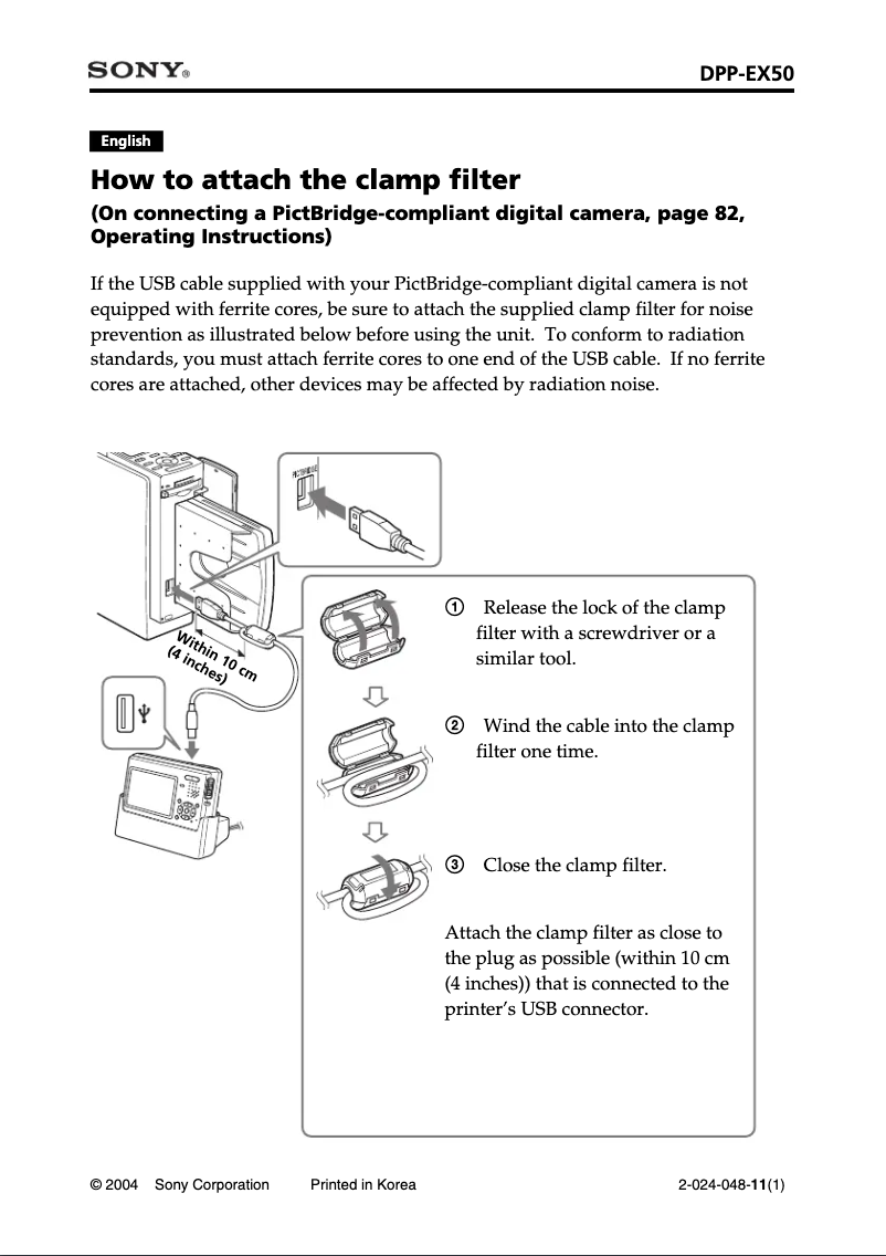 First page image of the manual for DPP-EX50