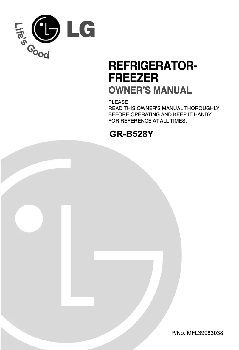 First page image of the manual for GR-B528YC