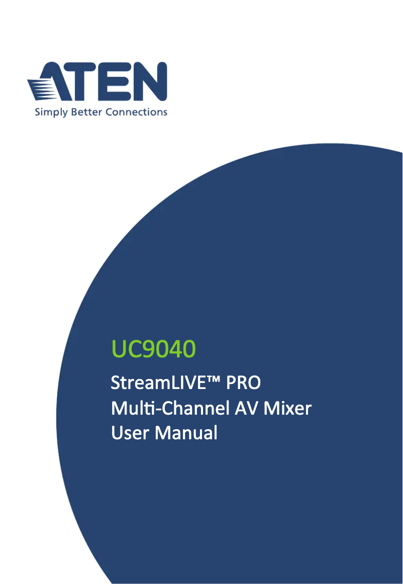 Page 1 of the manual User Manual ATen UC9040