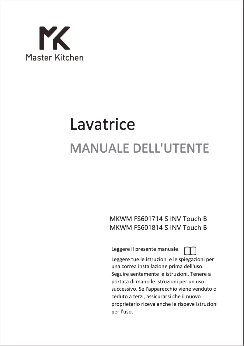 Page 1 of the manual User Manual Master Kitchen MKWM FS601714 S INV TOUCH B