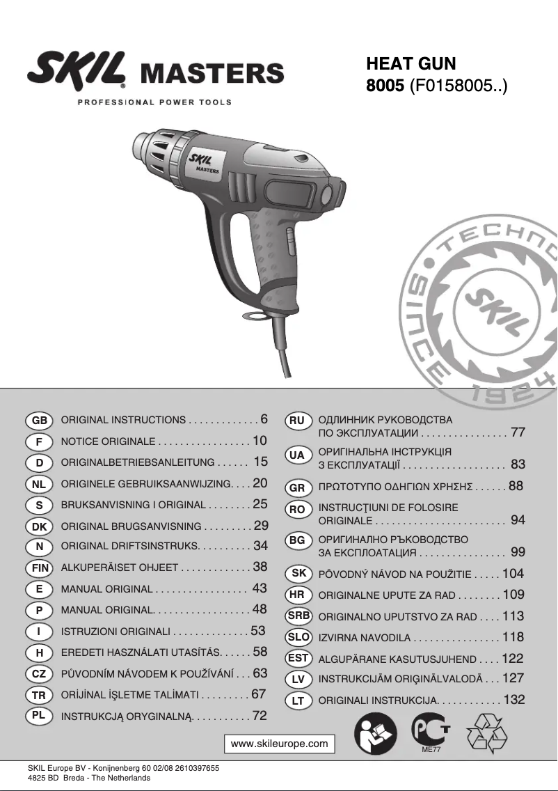Page 1 de la notice Manuel utilisateur Skil 8005 MA