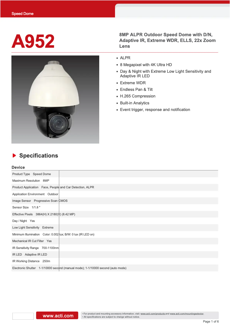 First page image of the manual for A952