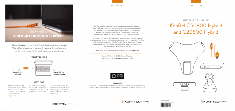 First page image of the manual for C20800 Hybrid